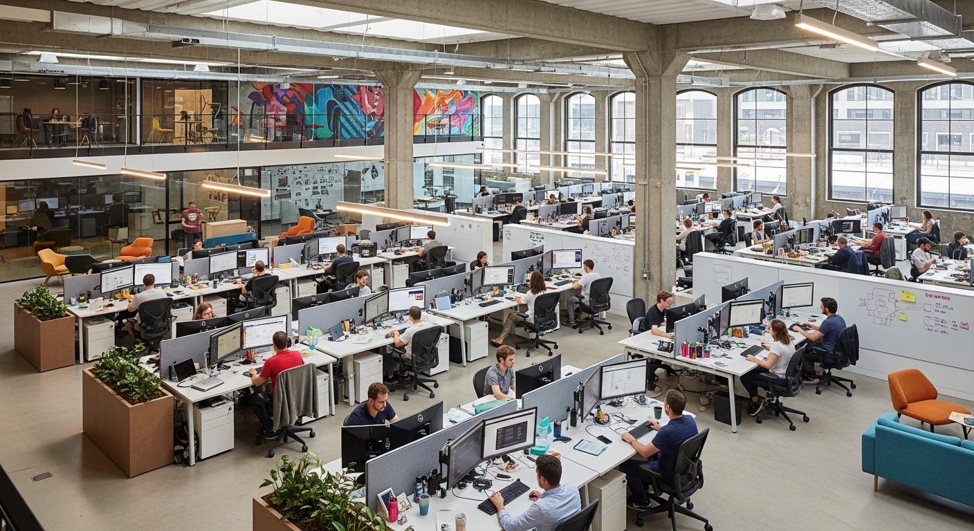 Highway 1 Digital team collaborating in a modern office